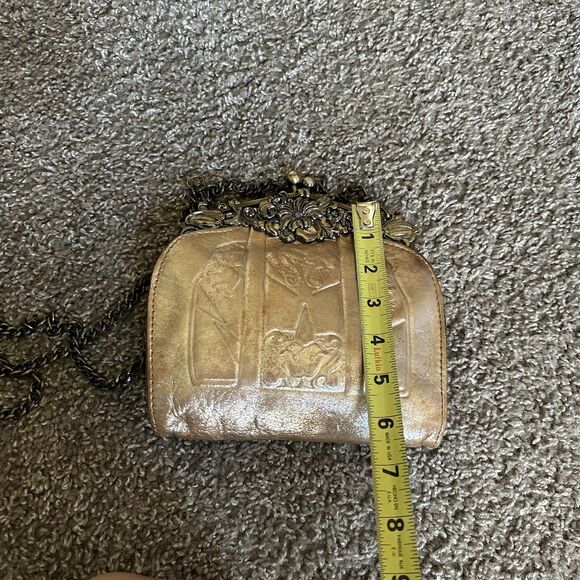 Patricia Nash Florence Crossbody Metallic Glitter Brown Rose Gold Chain Bag - Picture 6 of 9